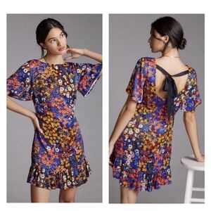 Floral Print Dress with Ruffle Hem